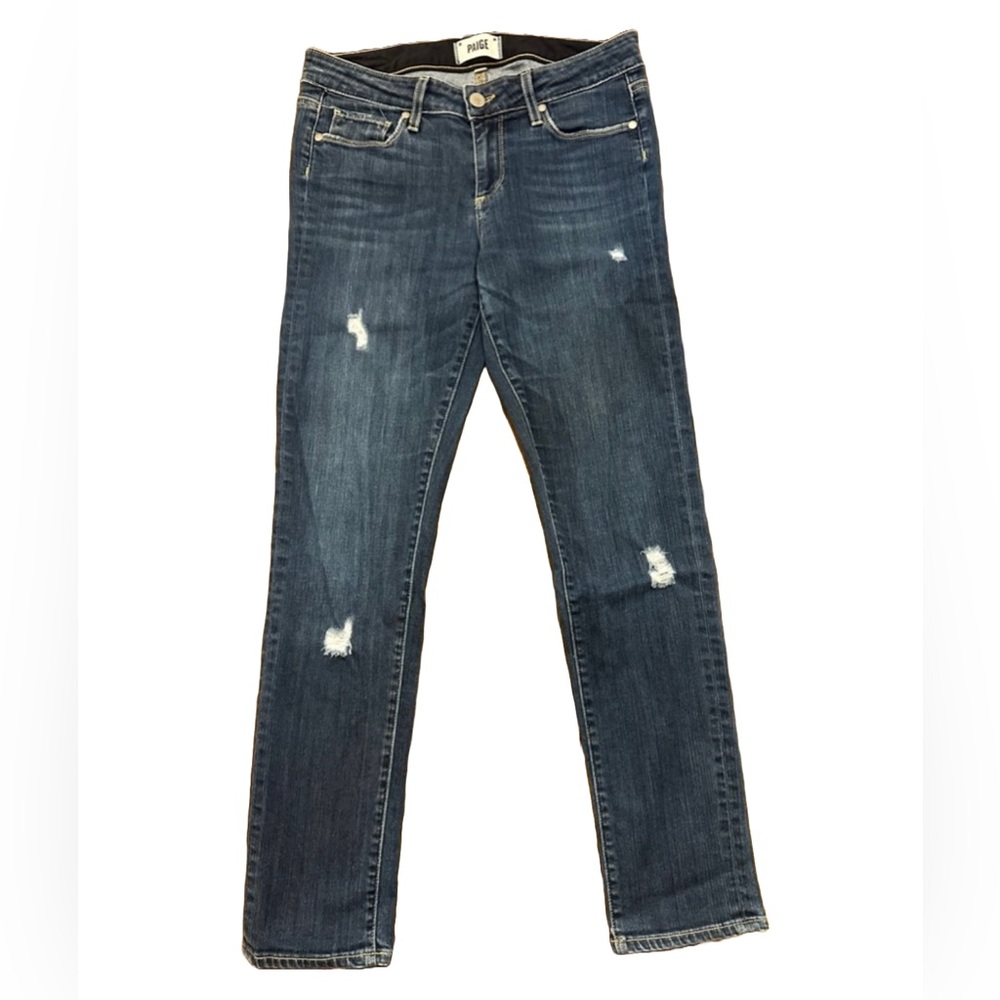 PAIGE Skyline Ankle Peg Jeans with Distressed Details